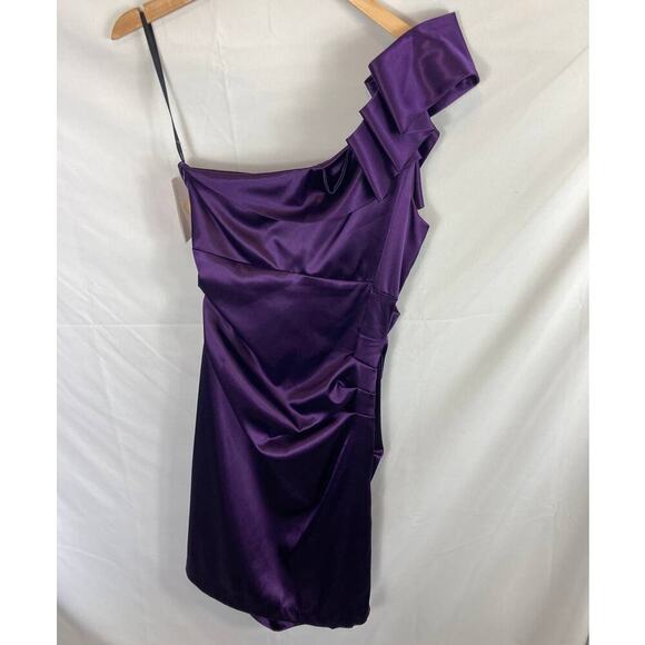 NWT Josh & Jazz Satin One Shoulder Ruched Formal Dress Size 11/12 - Picture 6 of 6